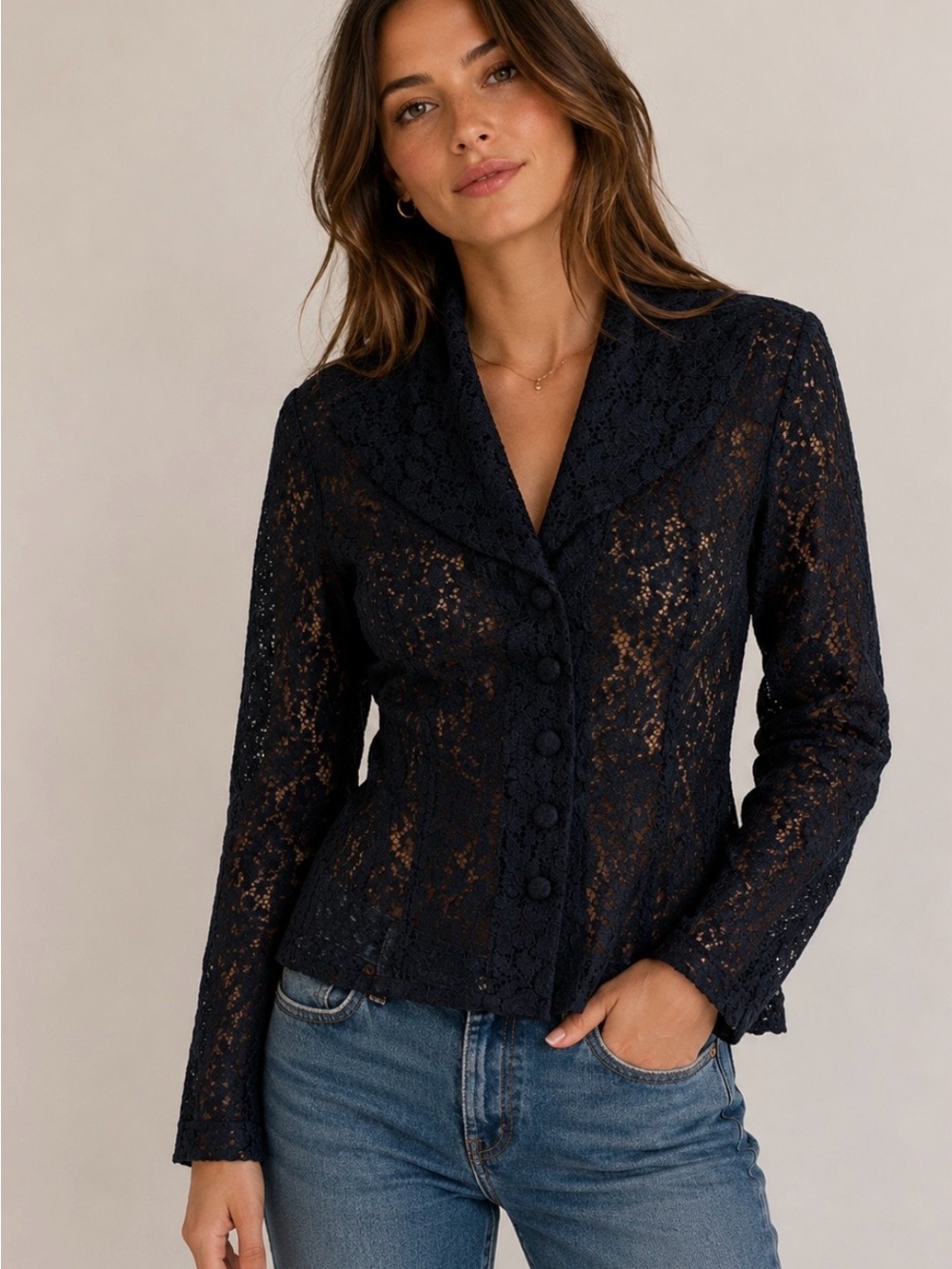Vintage rare Vanda Mazzeo lace jacket